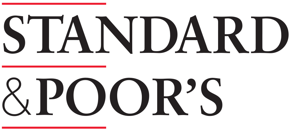 Standard and Poor's Logo in black, with red dividing lines